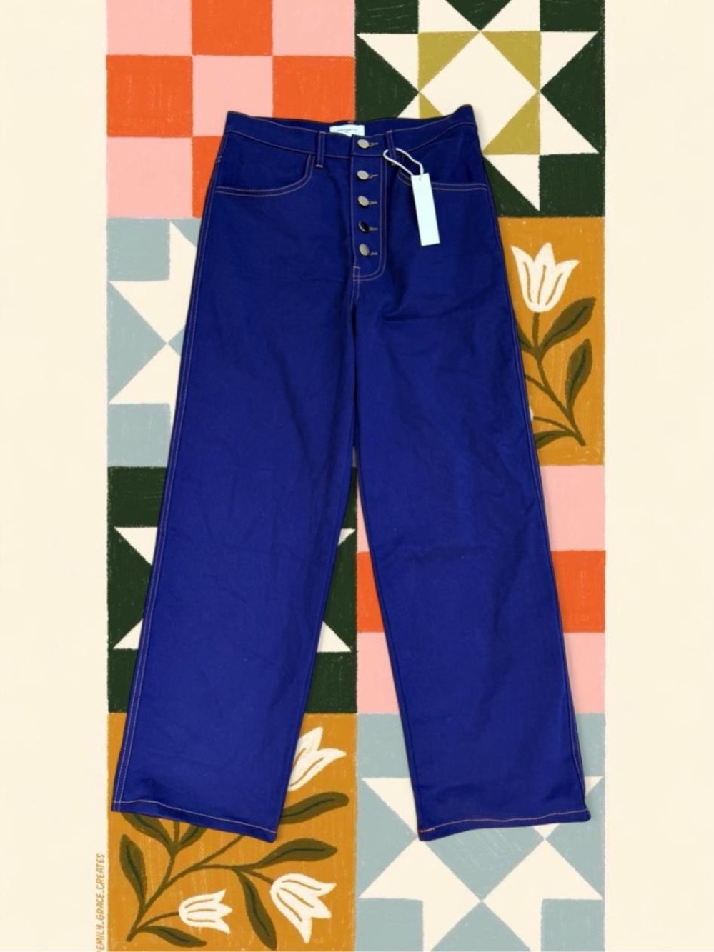 James street co High-Waist Wide-Leg Women's Jeans - Deep Blue